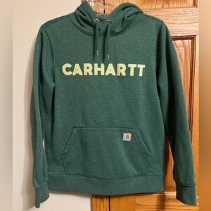 Carhartt Green Hoodie, women’s medium, M (8-10), relaxed fit